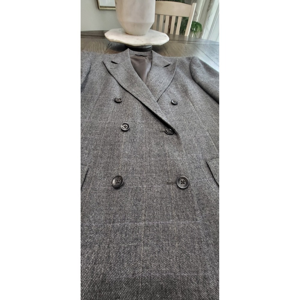 Chaps Ralph Lauren Vintage 90s Blazer Mens 42L Wool Textured Sport Coat Gray - Picture 2 of 16
